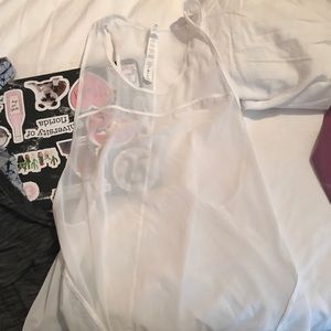White lululemon mesh tank top